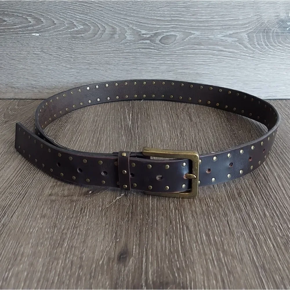 Brown Rivet Studded Belt 43